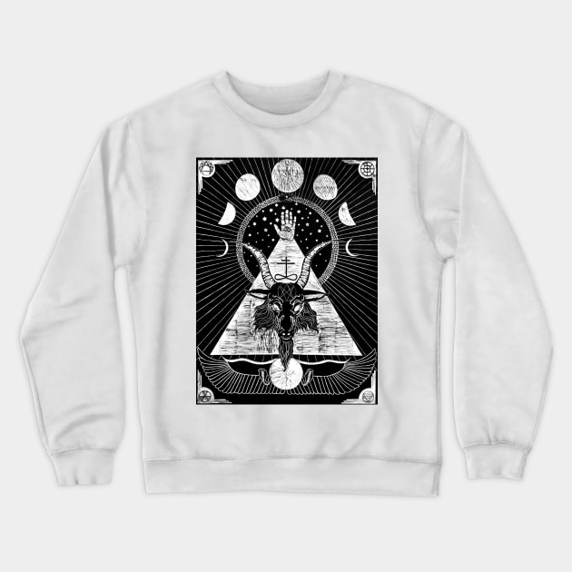 Baphomet Woodcut Crewneck Sweatshirt by SWAMPMEAT